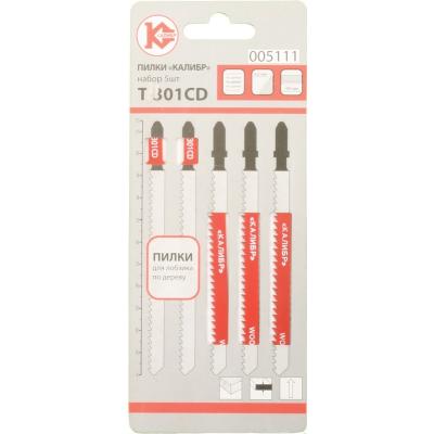 Пилки для лобзика Т301CD 5шт дер.,ламинат,ДСП,пластм,h=6-80мм, чистый рез, Калибр, 38507 Пилки для лобзика Т301CD 5шт дер.,ламинат,ДСП,пластм,h=6-80мм, чистый рез, Калибр, 38507